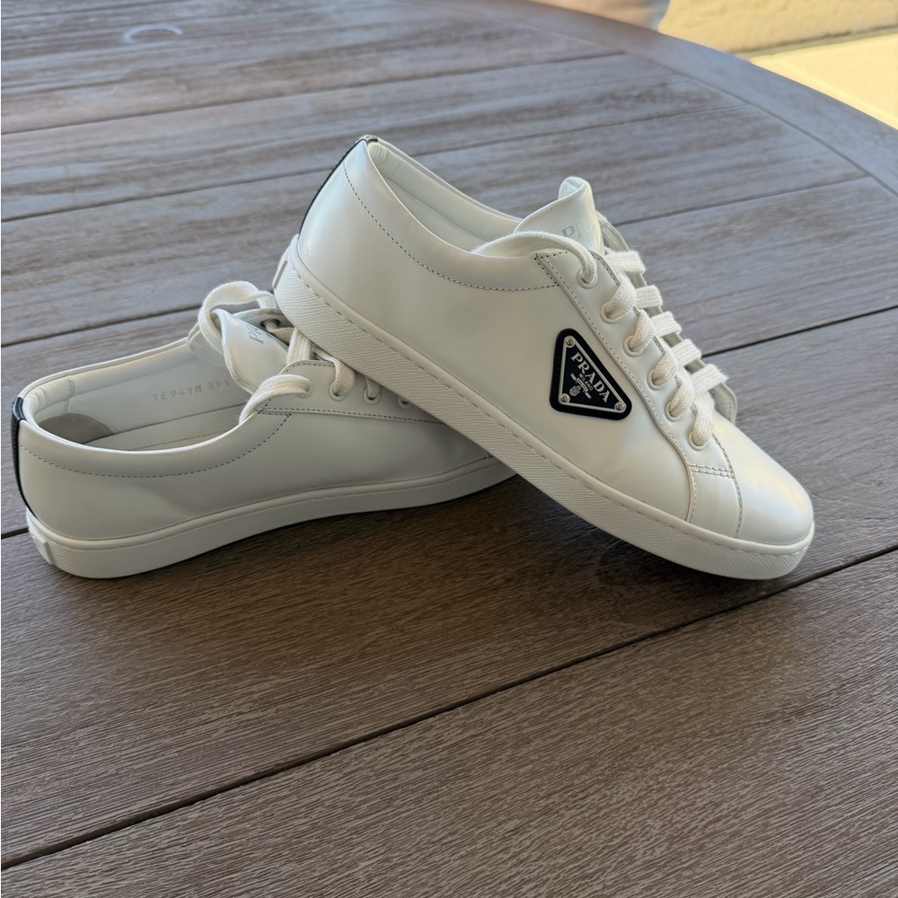 Prada Leather Logo Sneakers